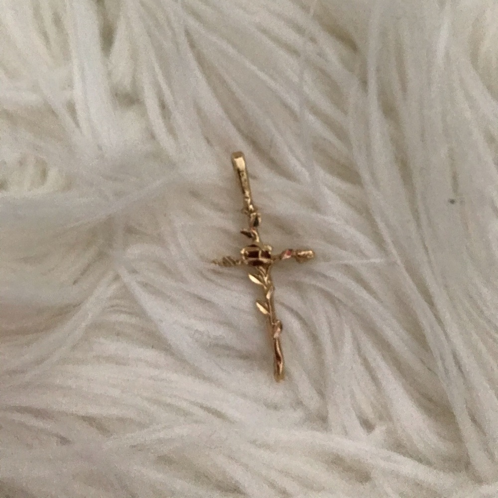 Rose cross necklace pendant
